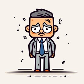 有趣的上班族卡通绘画儿童插画