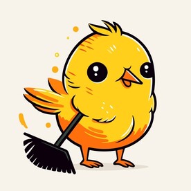 可爱黄鸟卡通画儿童插画