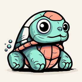 有趣乌龟卡通儿童插画