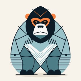 可爱大猩猩矢量艺术插画