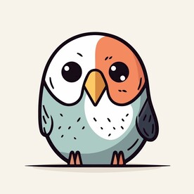 有趣鹦鹉卡通儿童插画