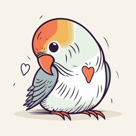 有趣鹦鹉卡通儿童插画