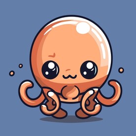 有趣章鱼卡通儿童插画