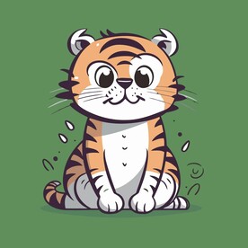 有趣老虎卡通儿童插画