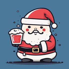 有趣圣诞老人卡通儿童插画