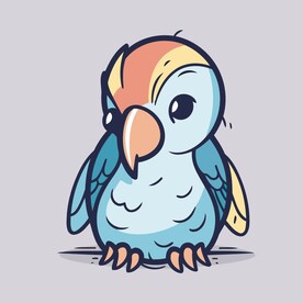 有趣鹦鹉卡通儿童插画