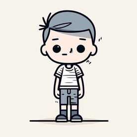 有趣男孩卡通儿童插画