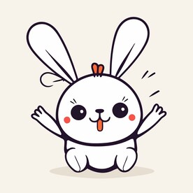 有趣小兔子卡通儿童插画