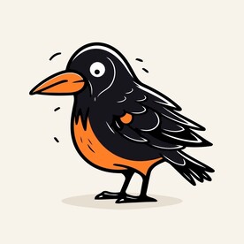 有趣乌鸦卡通儿童插画