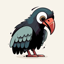 有趣乌鸦卡通儿童插画