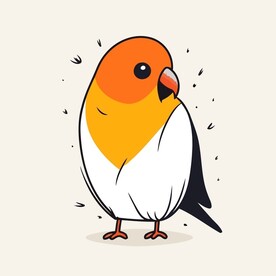 有趣鹦鹉卡通儿童插画