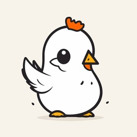 有趣小鸡卡通儿童插画