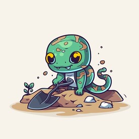 有趣蜥蜴人卡通儿童插画