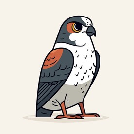 有趣游隼小鸟卡通儿童插画