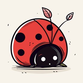有趣瓢虫卡通儿童插画