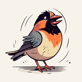 有趣黄鹂卡通儿童插画