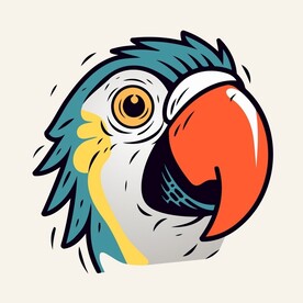 有趣鹦鹉卡通儿童插画