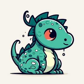 有趣恐龙卡通儿童插画