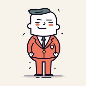 有趣职业经理人卡通儿童插画