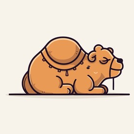 有趣骆驼卡通儿童插画