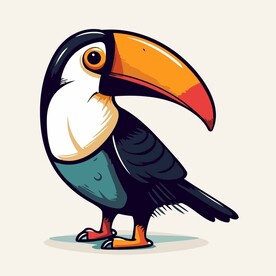 有趣鹈鹕小鸟卡通儿童插画