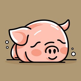 有趣猪猪卡通儿童插画