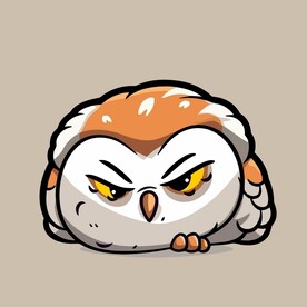 有趣猫头鹰卡通儿童插画