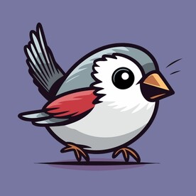 有趣小鸟鹉卡通儿童插画