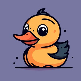 有趣小鸭卡通儿童插画