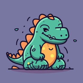有趣恐龙卡通儿童插画