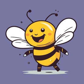 有趣蜜蜂卡通儿童插画