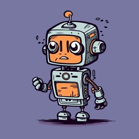 有趣机器人卡通儿童插画