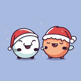 有趣2个丸子卡通儿童插画