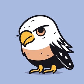 有趣白头鹰卡通儿童插画