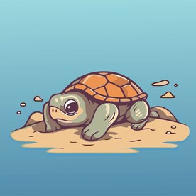 有趣海龟卡通儿童插画