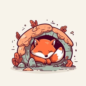 可爱狐狸矢量卡通画儿童插画