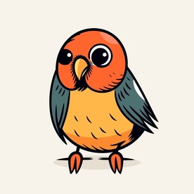 有趣鹦鹉卡通儿童插画