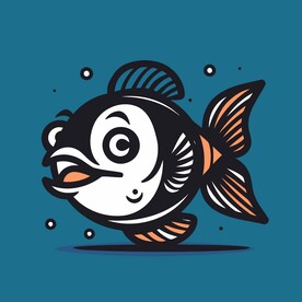 有趣金鱼卡通儿童插画