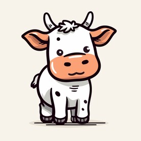 有趣小牛卡通儿童插画