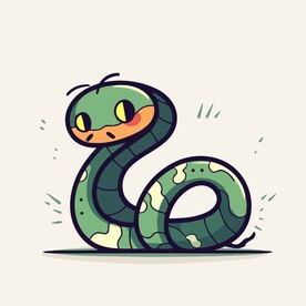 有趣青蛇卡通儿童插画
