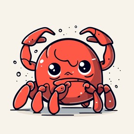 有趣螃蟹卡通儿童插画