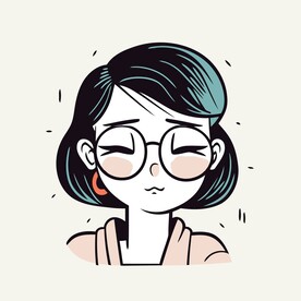 有趣眼镜妹卡通儿童插画