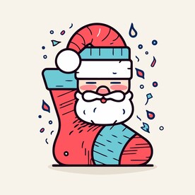 有趣圣诞老人卡通儿童插画