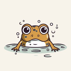 有趣青蛙卡通儿童插画