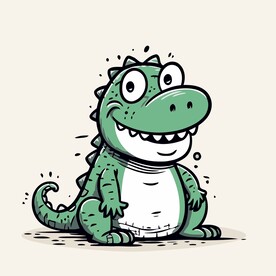 有趣鳄鱼卡通儿童插画