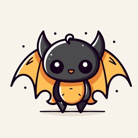 有趣蝙蝠卡通儿童插画