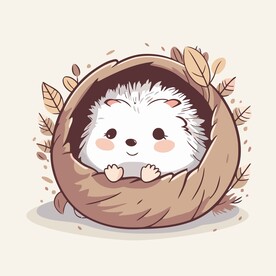 有趣刺猬卡通儿童插画