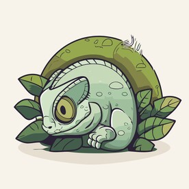 有趣变色龙卡通儿童插画