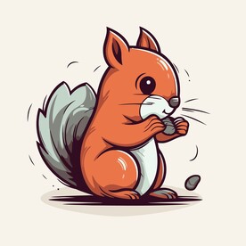 有趣松鼠卡通儿童插画