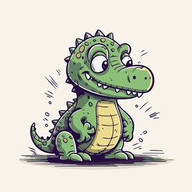 有趣鳄鱼卡通儿童插画